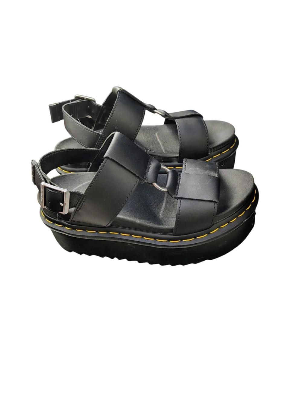 Dr. Martens Francis Women Size 6 Leather Strap Platform Sandal Black